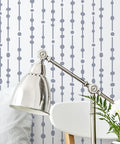 Dew Drops XL Wall Stencil 24 X 39.5 in for large geometric wall patterns behind modern desk lamp and chair setup