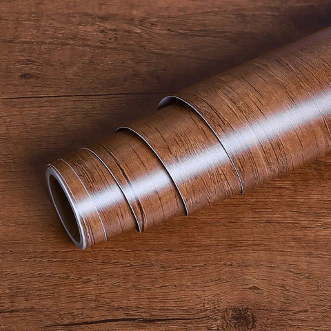 Roll of Extra Wide 36 Inch Wood Grain Contact Paper Peel And Stick Countertop And Cabinet Wrap Waterproof Brown Walnut Finish