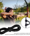 Archer aiming with 10 Ft D Loop Rope For Compound Bowstring Archery, Nocking Loop Release String, Adjustable Size, Black