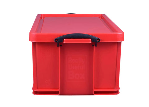 Massive 64 Liter Stackable Plastic Storage Bin In Vibrant Opaque Red Features Secure Clip Lock Handles For Ultimate Cd Dvd Media Sorting And Home Decluttering A Built Different Heavy Duty Upgrade You Gotta Get