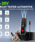 Heavy Duty V100 Auto Voltage Tester Pro For Cars And Trucks To Check Circuits Continuity Ground Polarity Plus One Way Overload Safe Power Probe Tool with 6-30V range and cables