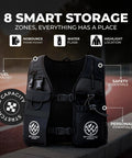 Hydration Running Vest With 8 Pockets And 17 Oz Flask For Men And Women Reflective Lightweight Neoprene Pack showcasing storage.