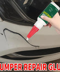 Heavy Duty Car Bumper Repair Adhesive For A Hella Strong Quick Fix On Cracked Plastic and Broken Auto Housing using bottle on damaged car bumper.