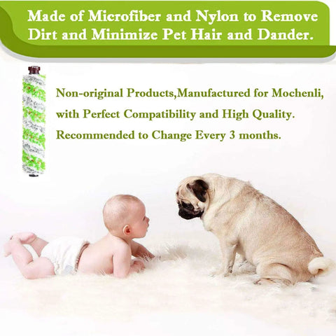 Replacement Parts For CrossWave Pet Pro 2306 1785 Series Multi Surface Pet Brush Roll And 1866 Vacuum Filters image with baby and pug