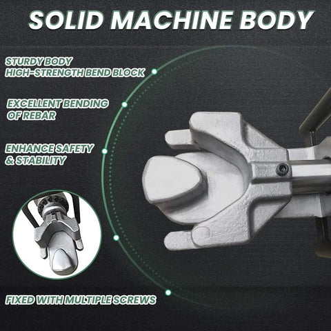 Solid machine body of VgtHK Electric Rebar Bender With Powerful Pure Copper Motor, showing sturdy design and bend block.