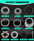 Four Pack 3500Lb Trailer Bearing Kit For 1-3/8 To 1-1/16 Inch Axles components including bearings, races, seals, and pins.