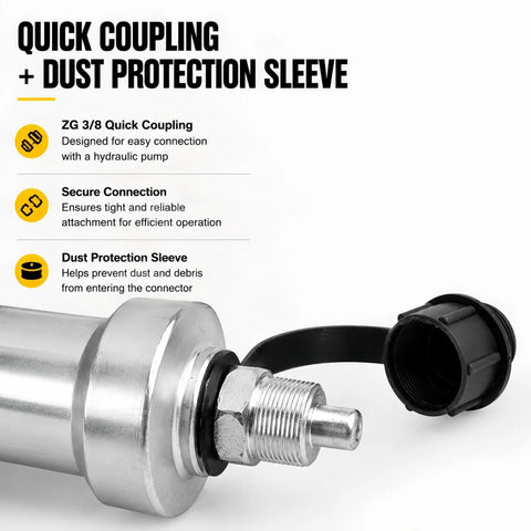 Close-up of ZG 3/8 Quick Coupling and Dust Protection Sleeve for Heavy Duty 5 To 50 Ton Hydraulic Gear Puller.
