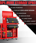 Heavy Duty 8 Drawer Rolling Tool Chest With 3 In 1 Modular Toolbox Set And Detachable Four Wheel Utility Cart, 35W X 13D X 43H