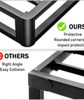 Comparison of Bulletproof King Bed Frame With 10 Inch Height features rounded corners for safety against collisions.