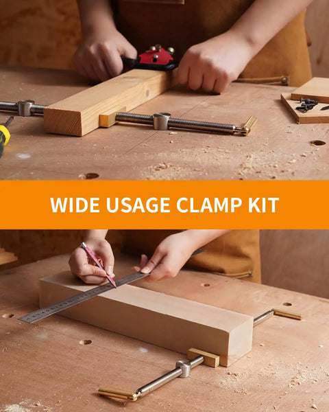 Three Quarter Inch Bench Dog Clamp Set For Woodworking Adjustable Workbench Stop Low Profile Clamp Kit For Fast Holddowns And Custom Bench Tops Ideal For Home Workshops And Professional Shops, brass jaws on bench holes