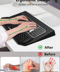 2-In-1 Ergonomic Keyboard Stand With Built-In Wrist Rest For All-Day Comfort, showing massage-style riser in use, black
