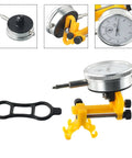 Pro Bike Wheel Truing Stand And Rim Adjustment Tool set, yellow and silver precision gauge, cycling accessory for repair