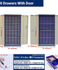 Heavy Duty Multi Drawer Storage Cabinet Built Tough For Nuts And Bolts Sorting with 100 drawers and door, 1280mm height.