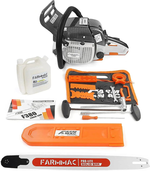 Beefy Pro Grade Gas Chainsaw With 28 Inch Bar 72cc 2 Cycle Power Head Delivers 3.6KW 4.8HP For Pro Logging And Heavy Duty Cutting