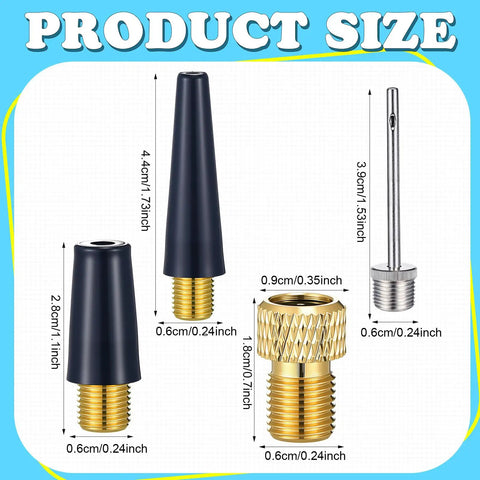 4 Piece Ball Pump Needle Kit With Nozzle Adapter For Sports Balls And Inflatables Durable Metal Needles And Plastic Nozzle Sizes