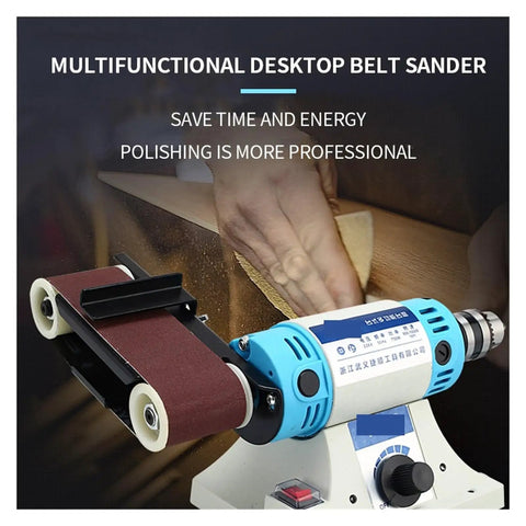 Kickass Desktop Belt Sander And Engraving Machine Featuring Rock Solid 750W High Power Motor Compact Table Grinder for wood sanding.