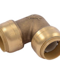 Three Quarter Inch 90 Degree Brass Push To Connect Elbow Plumbing Fitting For PEX Copper CPVC PERT HDPE Pipe Quick Install