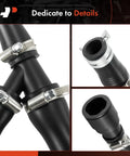 Close-up of Inlet And Outlet Heater Hose Pipe Line Assembly For Chevy Silverado Tahoe Suburban with clamps and fittings.