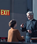 Glow In The Dark Photoluminescent Exit Sign Red With Easy Peel And Stick Adhesive Backing Non Electrical Scratch Resistant