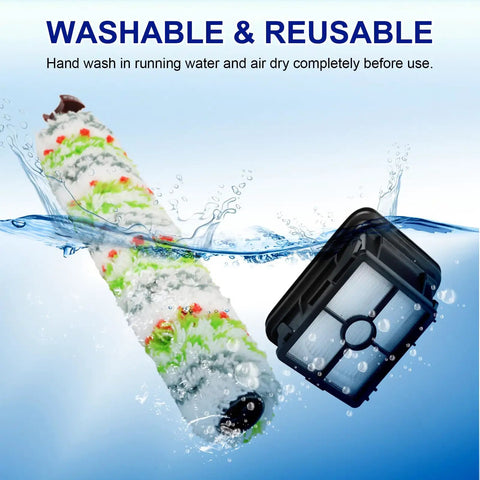 Pro Grade Brush And Filter Replacement Parts For Bissell CrossWave Vacuum Fits 3888A And 1785 Series Models Includes Replacement Brushes And Filters For 1785G 1785B 1785F And More For Easy Deep Clean washable filter and brush roll