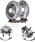 Front Wheel Bearing Hubs Brake Kit For 2009 2011 Dodge Ram 1500 5 Lug With 13.23 Inch Drilled Slotted Rotors And Ceramic Brake Pads Includes 2 Front Rotors 2 Pads And 2 Hubs