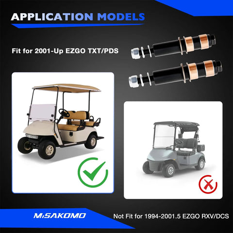 TXT PDS Front King Pin Tube Bushing Repair Kit compatibility with 2001-up EZGO TXT/PDS gas or electric golf carts