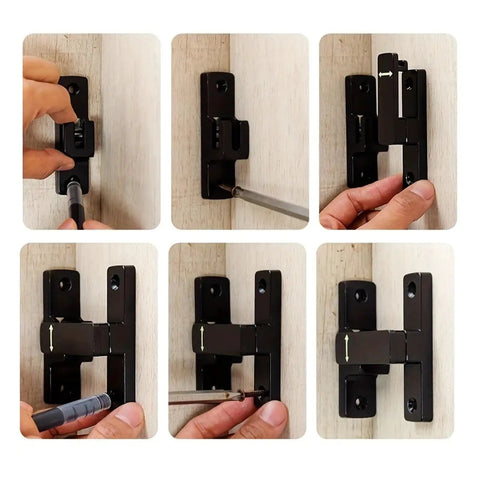 Sliding Door Latch Zinc Alloy Right Angle Bolt Lock For Cabinets And Equipment Enclosures 90 Degree And 180 Degree Installation