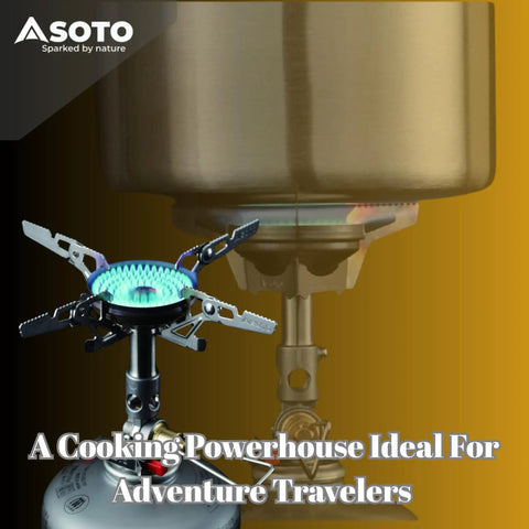 WindMaster Backpacking Stove With 4Flex Regulator for Windy Conditions shown with flame and canister attachment