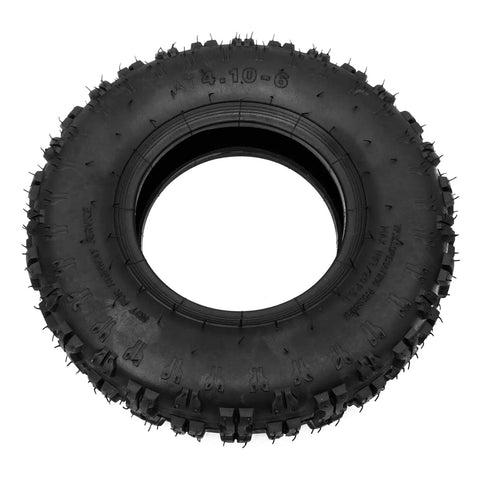 4.10 3.50 6 Tire And Inner Tube Replacement for lawn mowers, heavy-duty rubber tire with visible treads, front view
