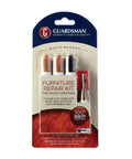 Fire DIY Wood Furniture Scratch Repair Kit With Three Touch Up Markers And Wax Filler Sticks For No Sweat Scuff Control On Cabinets And Table Surfaces In Brown, featuring three markers and a sharpener.