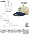 Yacht Vibe Womens Adjustable Sport Trucker Hat With Low Profile Fit Six Vent Eyelets Lightweight Breathable Comfort Distressed Look For Weekend Relaxing Family Pics Errands And Easy Everyday Style size display and measurements.