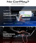 15W MagSafe Car Mount Charger With Magnetic Wireless Phone Holder for iPhone, showing dashboard mount with navigation display