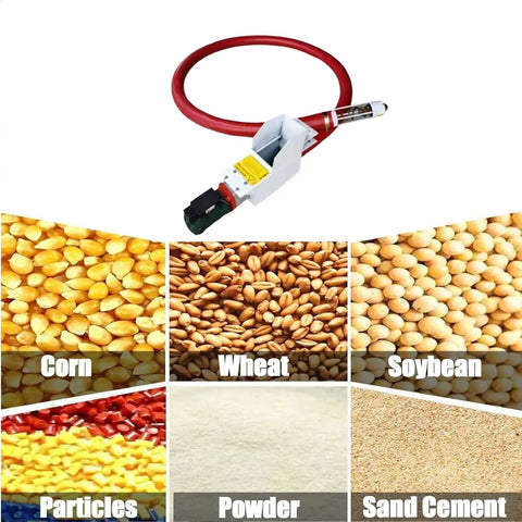 Portable Grain Conveyor With Suction Auger 300cm Long For Grains Cement Fertilizer Gravel And Fine Powders Easy Transport
