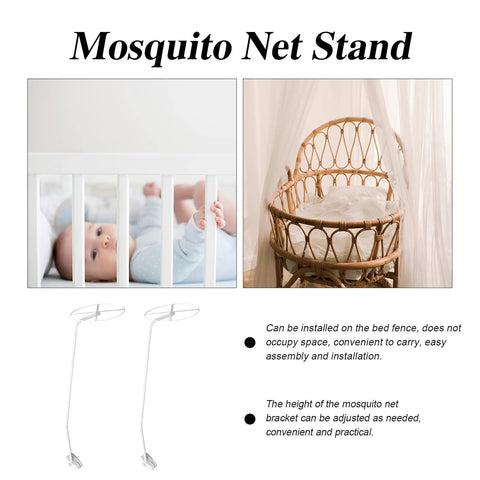 Adjustable Steel Mosquito Net Bed Stand With Decorative Ring Mount For Nursery Crib Replacement Lightweight And Breeze To Assemble Solid Support Rack For Cozy Bedroom Decor Upgrade That Feels Legit And Looks Fresh