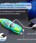 Green Mini Remote Control Boat With 2.4Ghz Remote 360 Degree Rotation Bright LED Lights Built In Rechargeable Battery charging