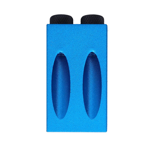 Straight Up Game Changer 15 Degree Oblique Hole Drilling Jig Kit showing blue aluminum drill guide locator for woodworking.