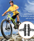 Cyclist on mountain bike with Long Lasting Bike Brake Pads Set With Universal 70mm V Brake Shoes Includes Hex Nut Tools And Shims