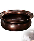 Bathroom Copper Sink with drain, 16in vessel sink, solid purple copper, ideal for face washing in home decoration.