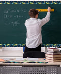 Classroom decorated with 65 Foot World Map Bulletin Board Border With Scalloped Edges Rolled Border Trim For Classroom Chalkboard Poster Decor Classroom Ready Eye Catching Durable And Easy To Install For School Office And Home around chalkboard.