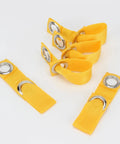 Yellow Tie Cord Leash For Game Fowl And Poultry, Adjustable Nylon Strap For Chickens, Secure Bird Restraint, pack of leashes on display.
