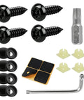 Bombproof Stainless Steel Anti Theft License Plate Bolts Kit With Tamper Proof Security Tools For Car Truck Suv includes screws, washers, and wrench.