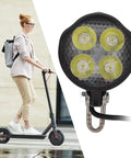 Bright LED Headlight For Electric Bikes And Scooters With Built In Horn Four LED Front Lights For Night Riding Waterproof