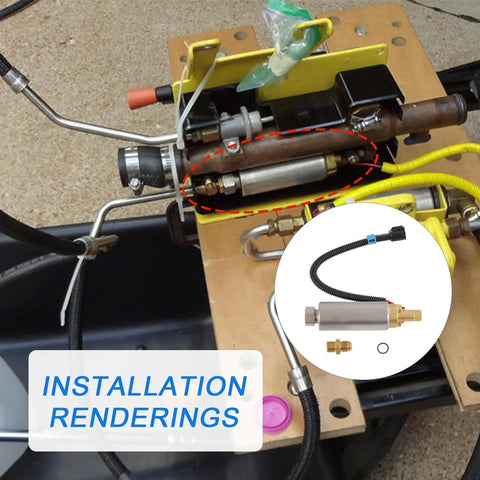 Installation view of Beefed Up High Pressure Electric Fuel Pump Replacement For EFI MPI V6 V8 Marine Engines 305 350 454 502 4.3 5.0 5.7 7.4 8.2 Replaces 861156A1 807949A1 1835433 935433 E11004