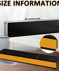 Size information for 12 Pack Under Couch Blocker Black Pet Barrier Strip, 39 cm length, 4 cm width, PVC material.