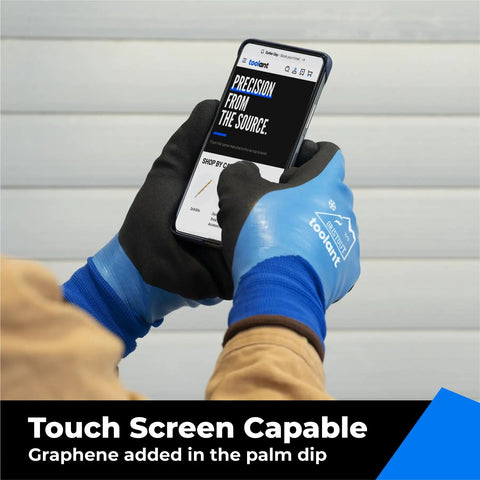 Winter Work Gloves For Men And Women, Touchscreen Ready, Waterproof, Freeze-Proof Warmth, Thermal Insulated With Super Grip, Blue, Size Small