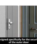 Heavy Duty Outswing Door Latch Guard Cover Kickproof Black Steel Striker Plate For Deadbolt Security on outer door