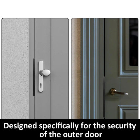Heavy Duty Outswing Door Latch Guard Cover Kickproof Black Steel Striker Plate For Deadbolt Security on outer door