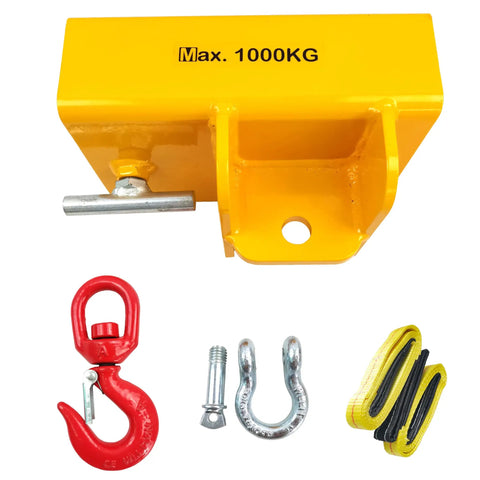 Forklift Lifting Hook Attachment With 2200 Lbs Capacity Single Fork Pocket Swivel Hook And Large T Screw Design Portable