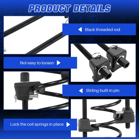 Macpherson Strut Coil Spring Compressor Kit 2 Pack With Detent Pins Heavy Duty Spring Removal Tool 10.5 Inch Range detail view