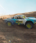 Grom 4x4 Desert RC Truck Ready To Run With Battery And Charger Included 2S LiPo Smart Charger All Terrain Metal Gear Blue White